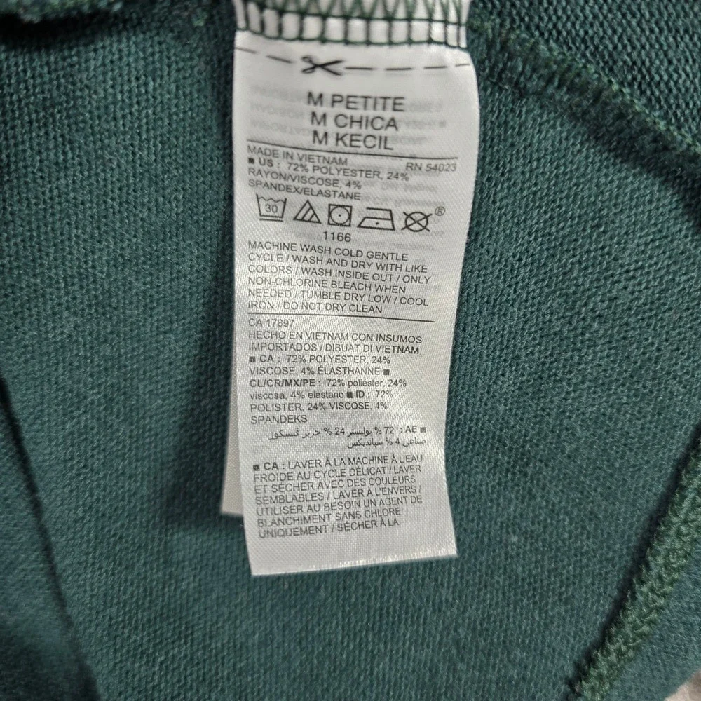 Old Navy Green Cowl Neck Long Sleeve A-Line Knit Dress Medium Petite 3503